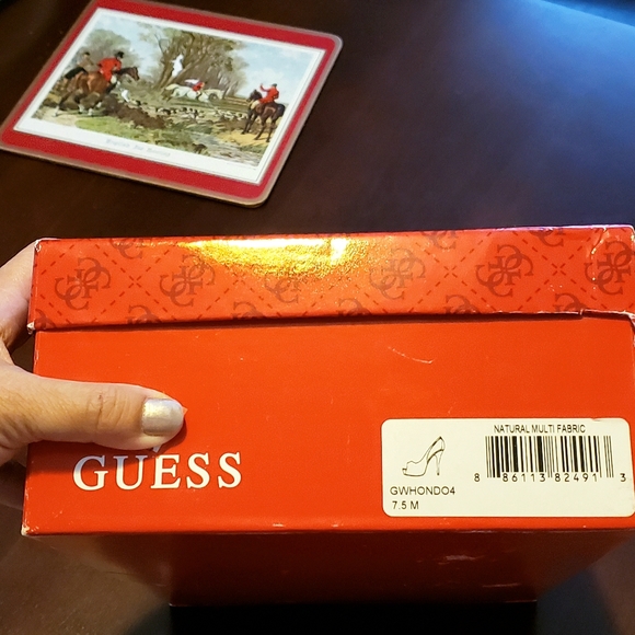 GUESS Hondo Stiletto Platform Pumps, brown G print - Picture 8 of 11